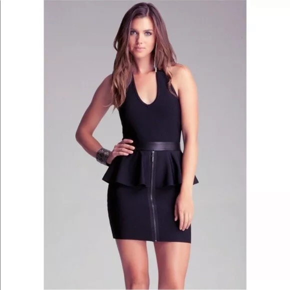 bebe Dresses & Skirts - NWT Bebe Black Peplum Bodycon Bandage Dress (XS)